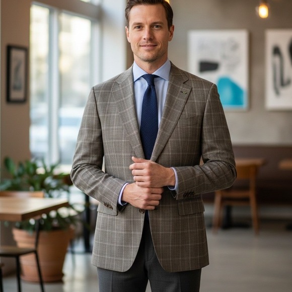 Chaps Other - Vintage Chaps Ralph Lauren Blazer Size 42 Tall Wool Plaid Sport Coat Suit Jacket